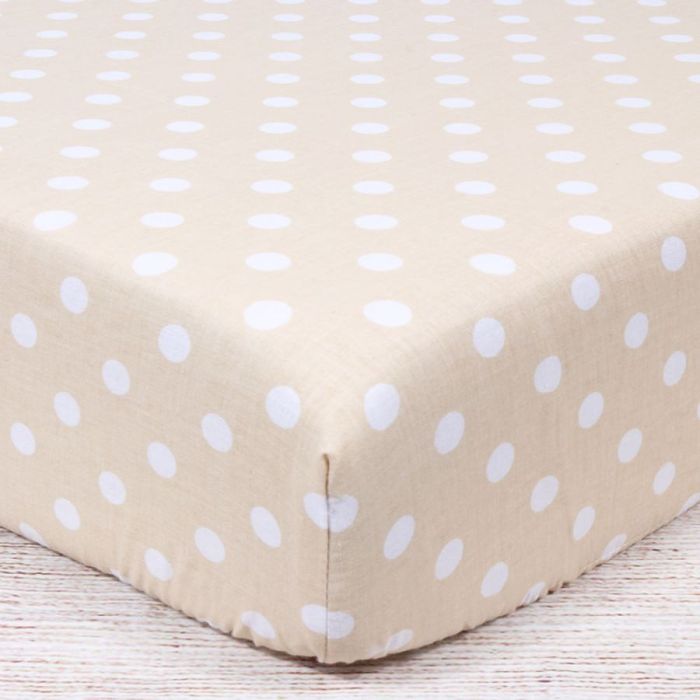 Medvilninė paklodė su guma Smiltelė, 40x90 cm||TavoSapnas