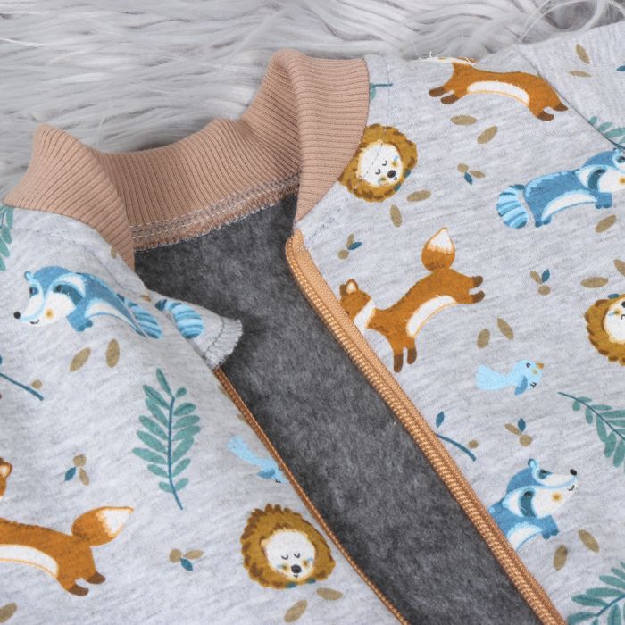 Pašiltintas trikotažinis miegmaišis su rankovėmis Forest, 55 cm||TavoSapnas