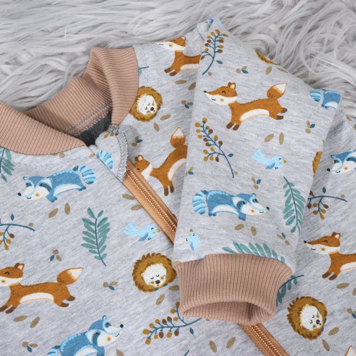 Pašiltintas trikotažinis miegmaišis su rankovėmis Forest, 55 cm||TavoSapnas