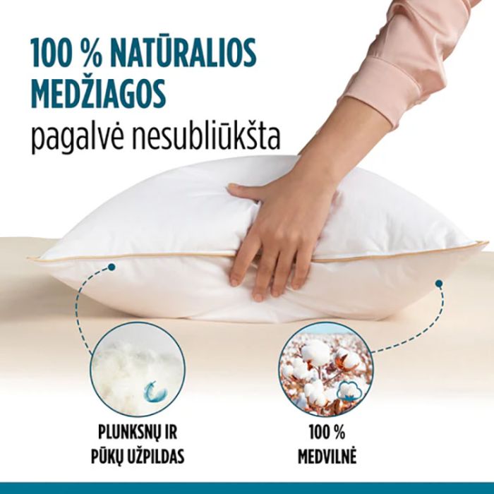 Klasikinė plunksnų ir pūkų pagalvė Finland Premium, 50x70 cm||TavoSapnas