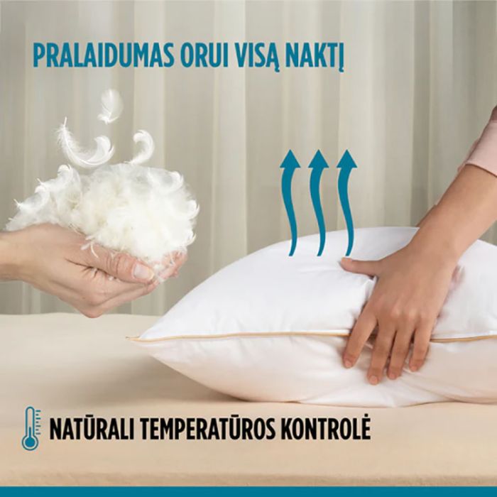 Klasikinė plunksnų ir pūkų pagalvė Finland Premium, 50x70 cm||TavoSapnas