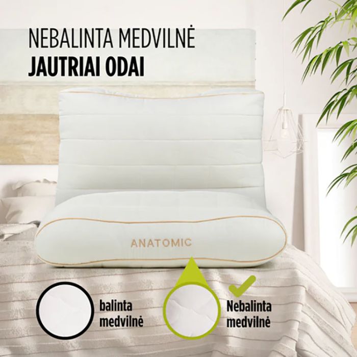 Anatominė pagalvė Bamboo su bambuko pluoštu, 50x70 cm||TavoSapnas