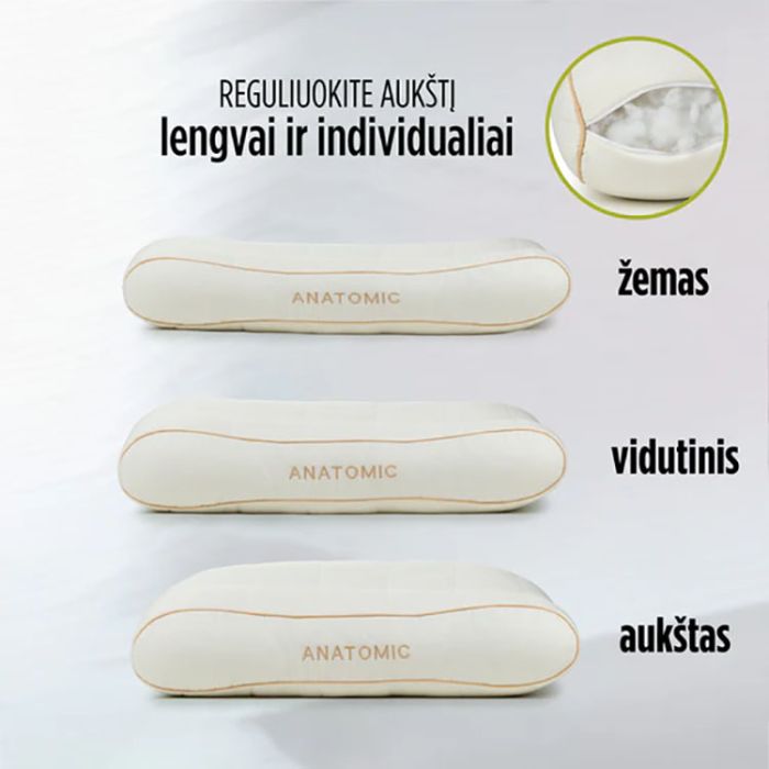 Anatominė pagalvė Bamboo su bambuko pluoštu, 50x70 cm||TavoSapnas