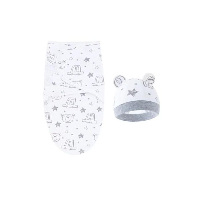 Trikotažinis vystyklas-kokonas su kepuryte Bear Stars, 48 cm||TavoSapnas