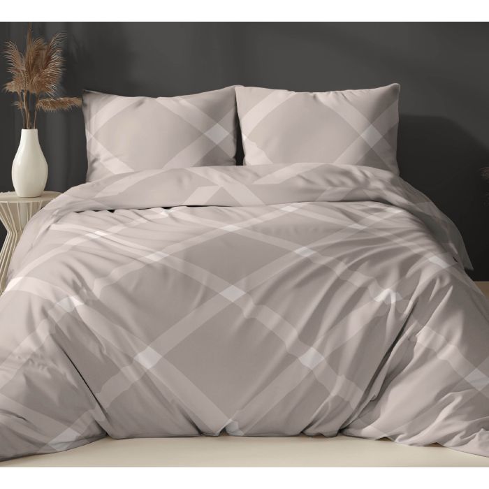 Medvilninis patalynės komplektas Beige Harmony, 140x200, 70x70 cm||TavoSapnas