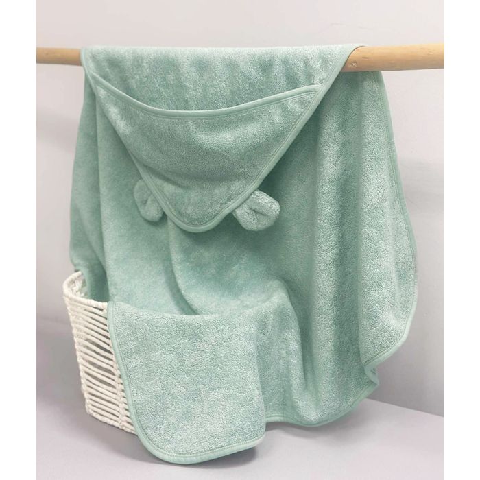 Rankšluostis su gobtuvu Žalios ausytės, 75x75 cm||TavoSapnas