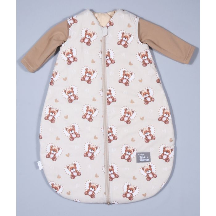 Šiltas miegmaišis su rankovėmis Teddy Love, 80 cm||TavoSapnas