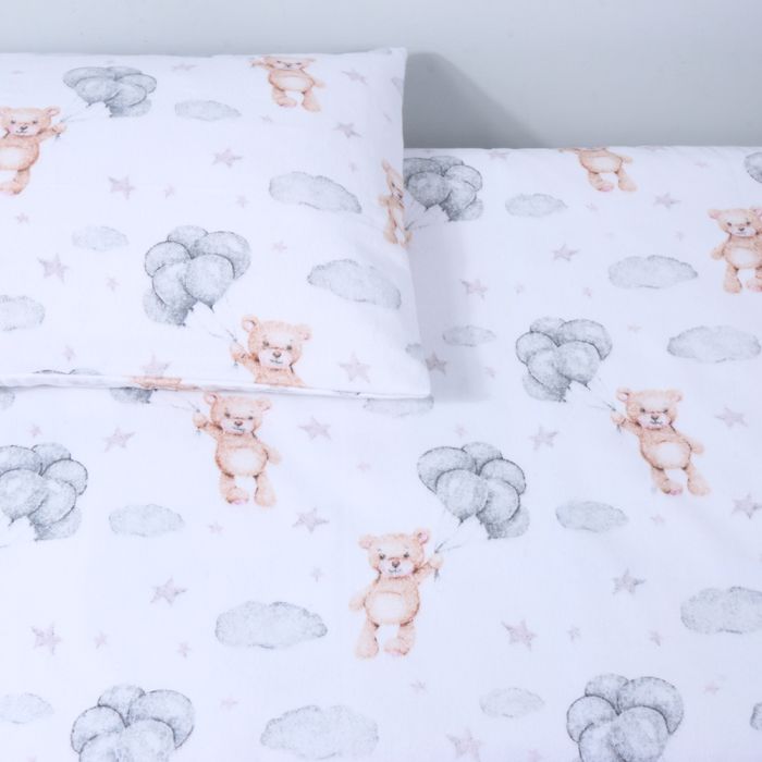 Flanelinis patalynės komplektas kūdikiams Balionėliai, 100x135, 40x60 cm||TavoSapnas