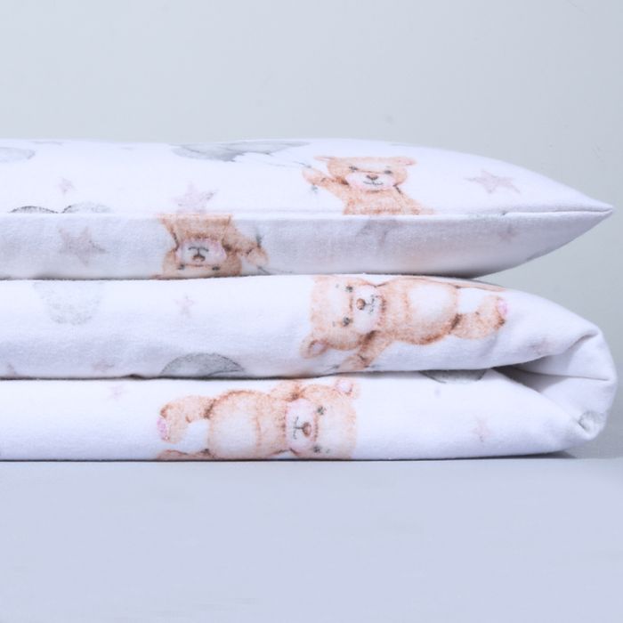 Flanelinis patalynės komplektas kūdikiams Balionėliai, 100x135, 40x60 cm||TavoSapnas