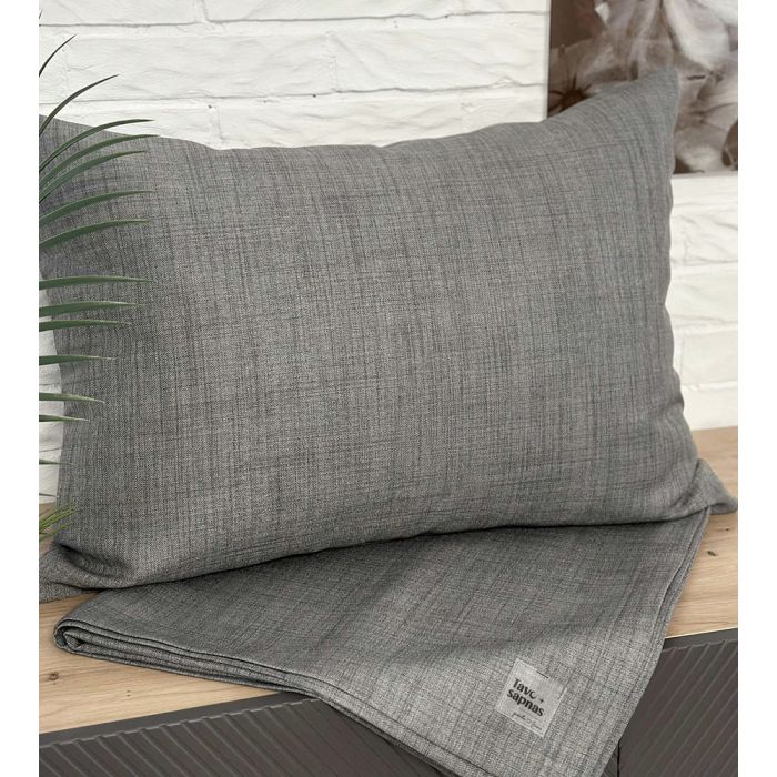 Lovos takelio ir pagalvės užvalkalo komplektas Grey, 90x170, 50x70 cm||TavoSapnas