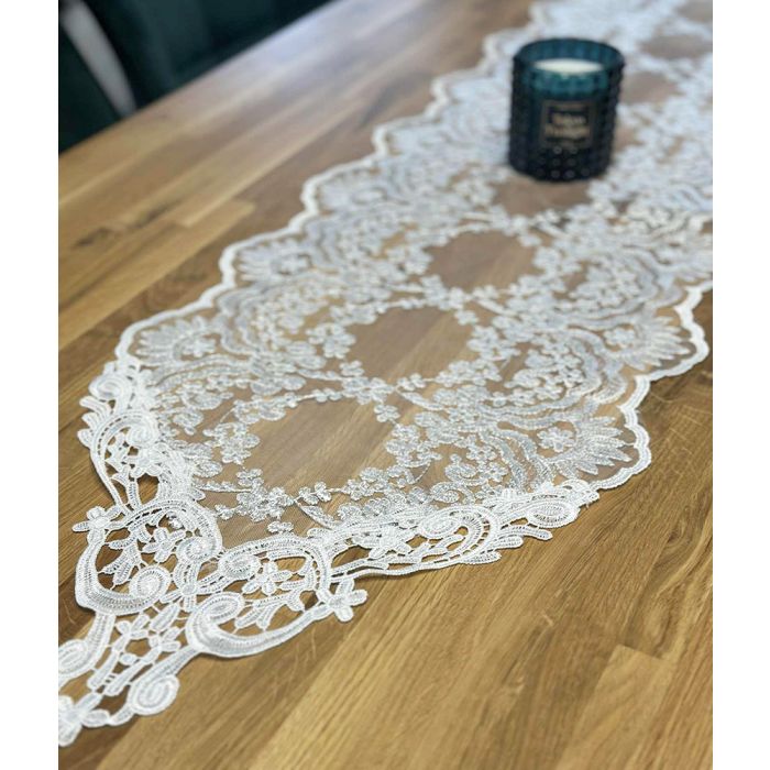 Puošnus stalo takelis White, 30x120 cm||TavoSapnas