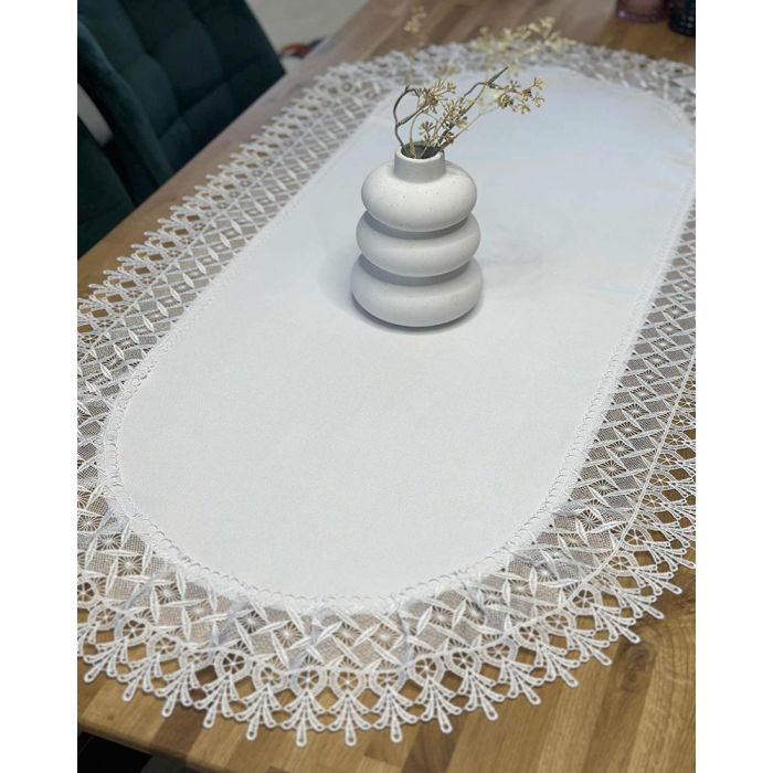 Puošnus stalo takelis Baltas, 60x120 cm||TavoSapnas