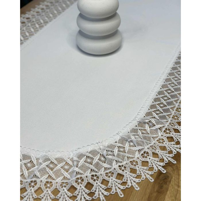 Puošnus stalo takelis Baltas, 60x120 cm||TavoSapnas