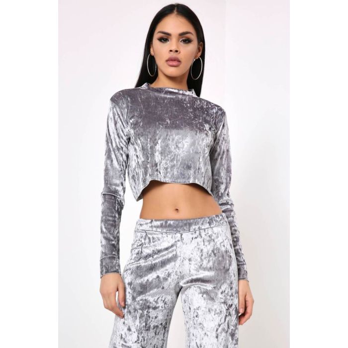 Plonas glamžytas aksomas Silver, 0.30x0.85m||TavoSapnas