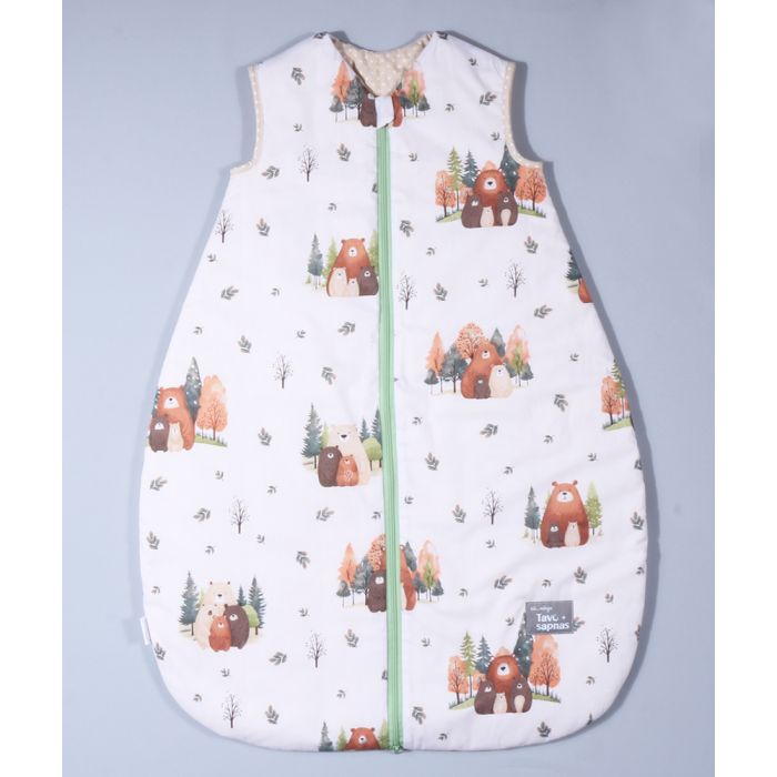 Šiltas miegmaišis su dvipusiu užtrauktuku Meškučiai, 90 cm||TavoSapnas