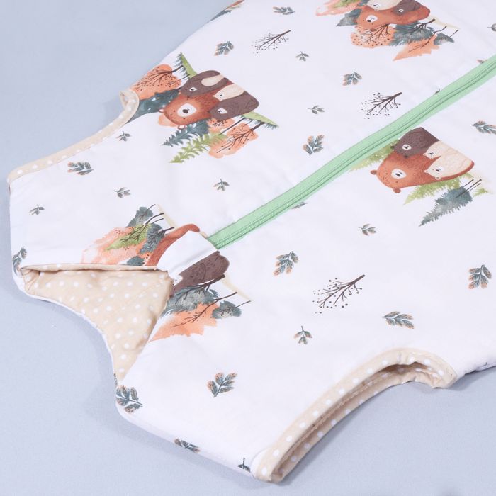 Šiltas miegmaišis su dvipusiu užtrauktuku Meškučiai, 90 cm||TavoSapnas