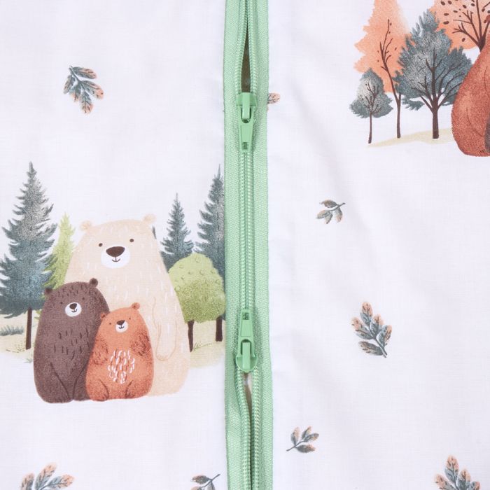 Šiltas miegmaišis su dvipusiu užtrauktuku Meškučiai, 90 cm||TavoSapnas