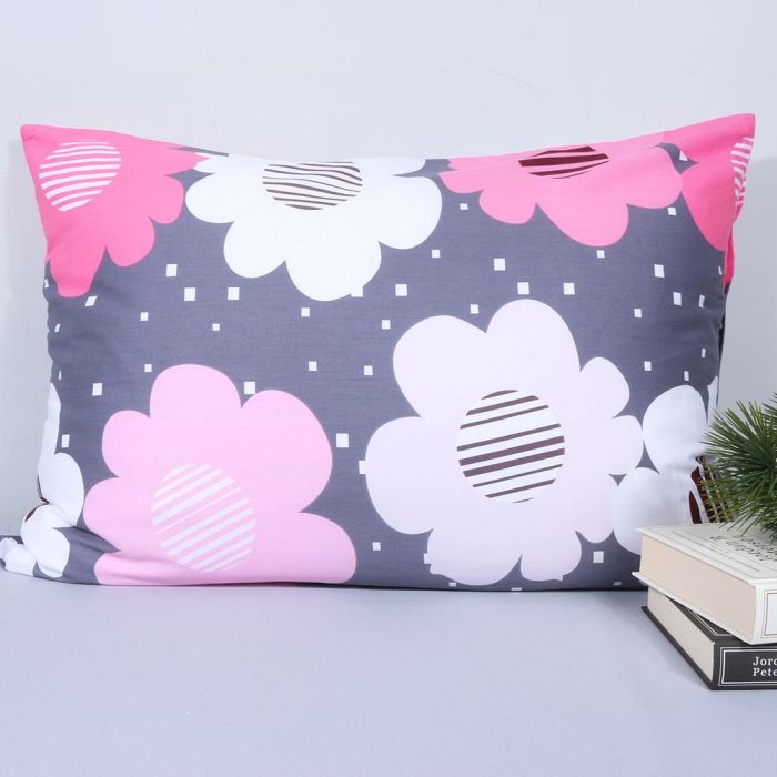 Medvilninis pagalvės užvalkalas su užtrauktuku Gėlė, 50x70 cm||TavoSapnas