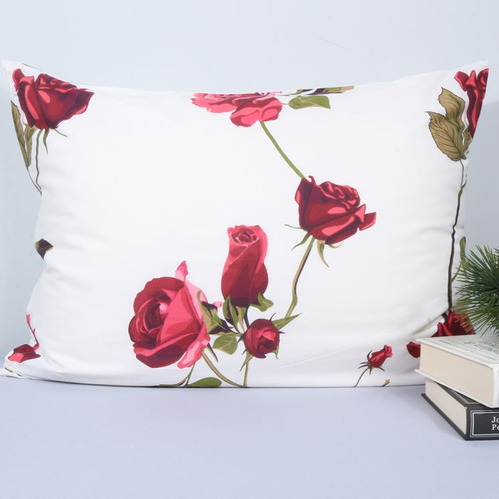 Medvilninis pagalvės užvalkalas su užtrauktuku Roses, 50x70 cm||TavoSapnas