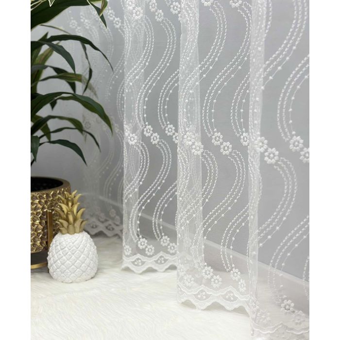 Dieninės užuolaidos audinys Flowers, aukštis 285 cm||TavoSapnas