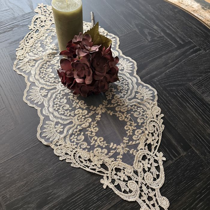 Puošnus stalo takelis Cream Elegance, 30x70 cm||TavoSapnas