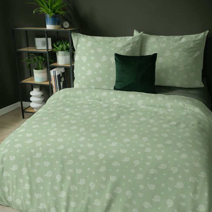 Kolekcinės flanelės patalynės komplektas Green Haven, 140x200, 70x80 cm||TavoSapnas