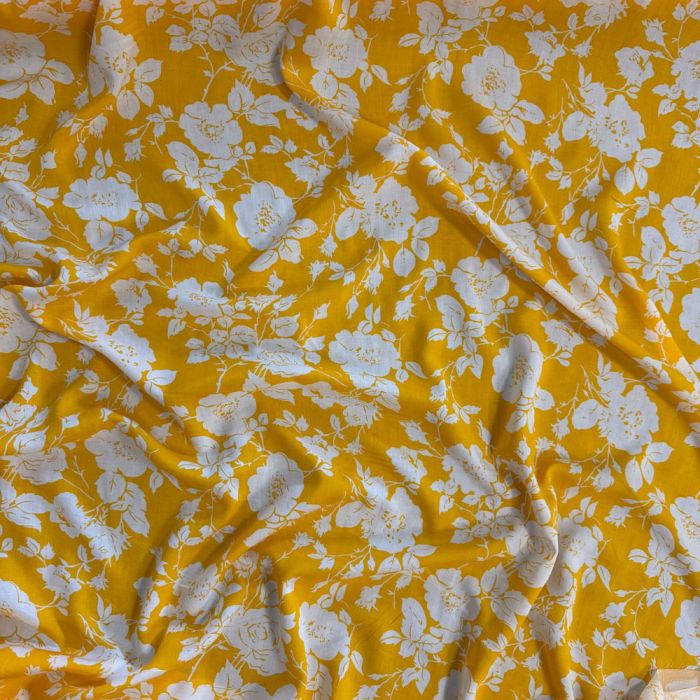 Plonas viskozinis audinys suknelei Flowery, 1.45x1.40m||TavoSapnas