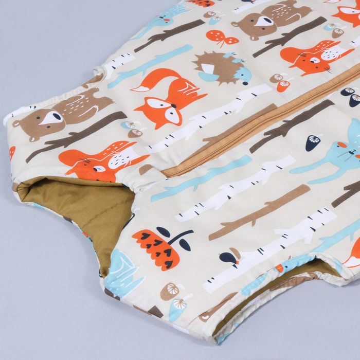 Šiltas miegmaišis su dvipusiu užtrauktuku Miškelis, 110 cm||TavoSapnas