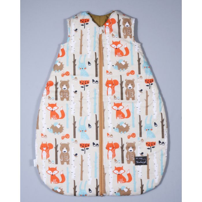 Šiltas miegmaišis su dvipusiu užtrauktuku Miškelis, 120 cm||TavoSapnas