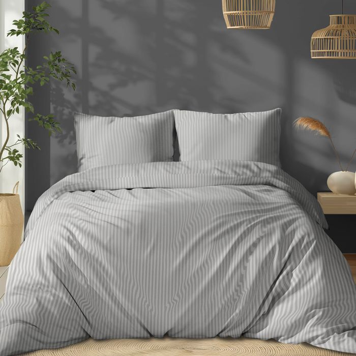 Pure Collection satino patalynė Light Grey, 200x220, 70x80 cm||TavoSapnas
