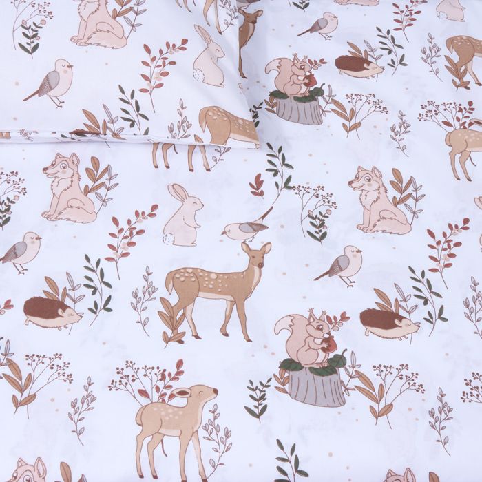 Patalynės komplektas kūdikiui Miško lopšinė, 100x135, 40x60 cm||TavoSapnas