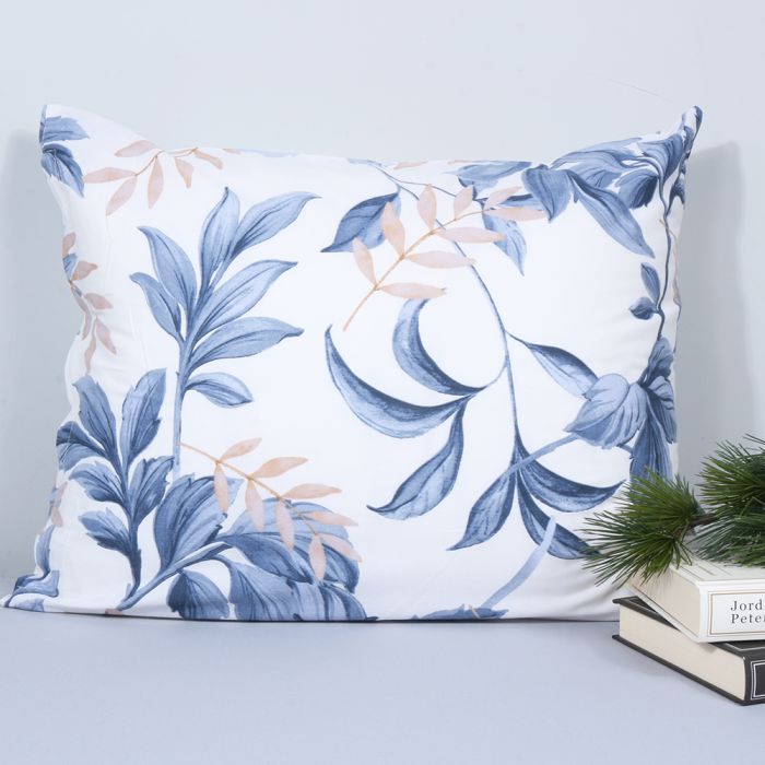 Medvilninis pagalvės užvalkalas su užtrauktuku Blue Tropics, 50x60 cm||TavoSapnas