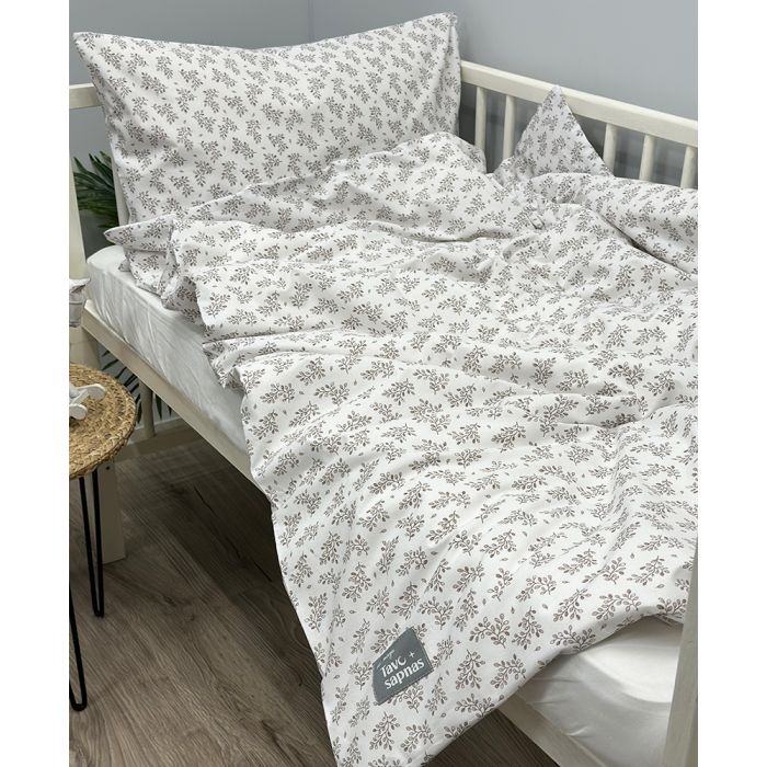 Patalynės komplektas kūdikiams iš kolekcinės medvilnės Lapelių jūra, 90x120, 40x60 cm||TavoSapnas