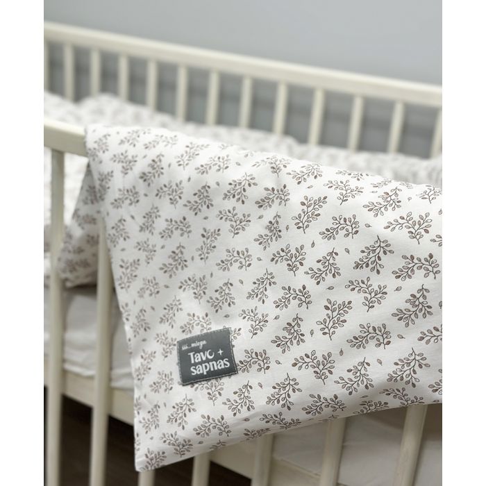 Patalynės komplektas kūdikiams iš kolekcinės medvilnės Lapelių jūra, 90x120, 40x60 cm||TavoSapnas