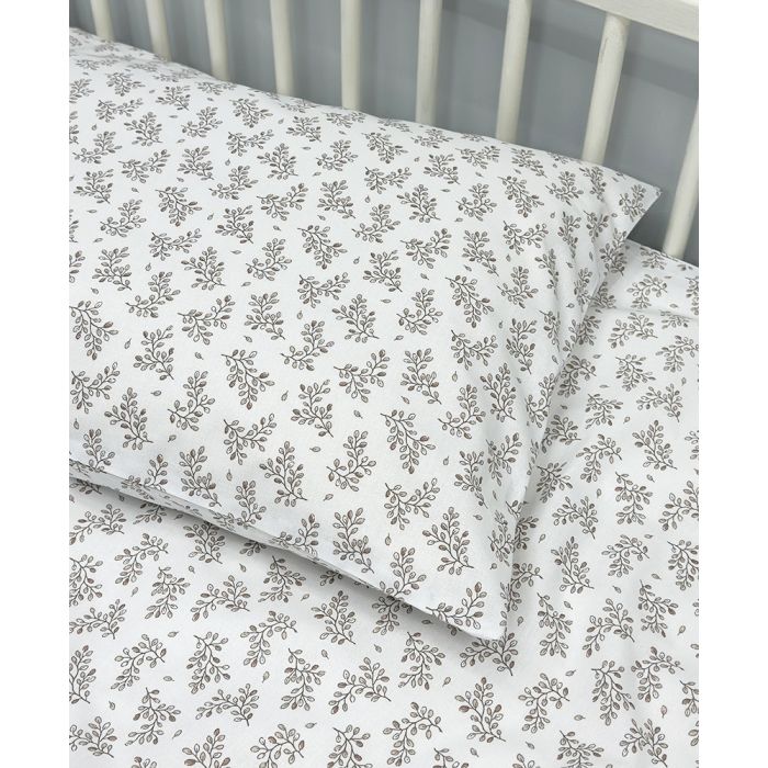 Patalynės komplektas kūdikiams iš kolekcinės medvilnės Lapelių jūra, 110x140, 40x60 cm||TavoSapnas