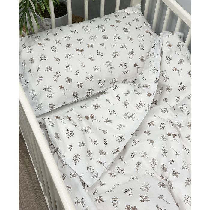 Kolekcinės medvilnės patalynė lopšiukui Ruda pieva, 60x70, 25x35 cm||TavoSapnas