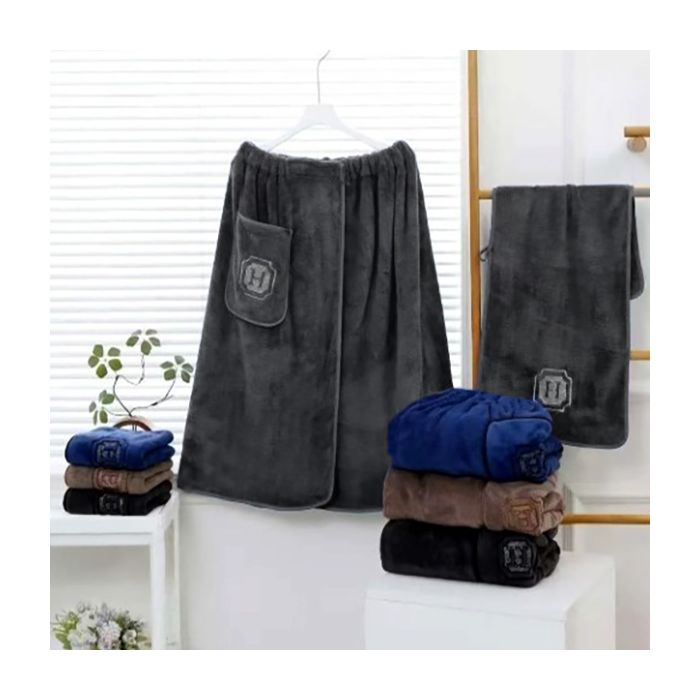 Vyriškas 2 dalių pirties rankšluosčio komplektas Plus Size||TavoSapnas