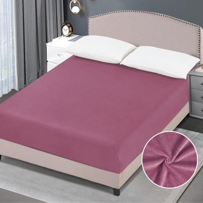 Pliušinė paklodė su guma, 90x200 cm||TavoSapnas