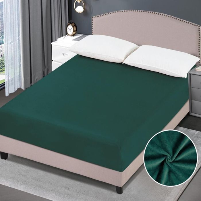 Pliušinė paklodė su guma, 90x200 cm||TavoSapnas