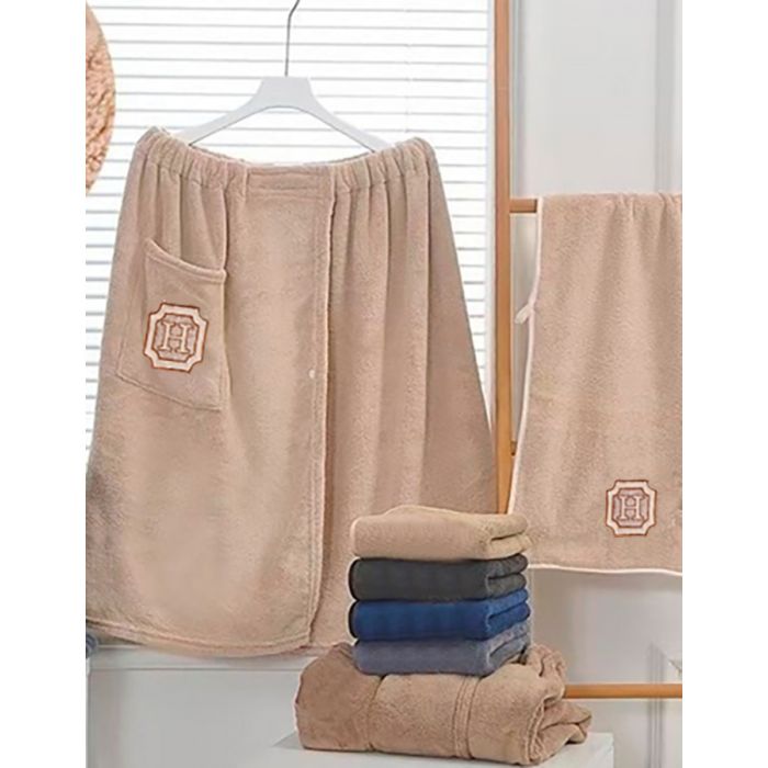 Vyriškas 2 dalių pirties rankšluosčio komplektas Plus Size||TavoSapnas