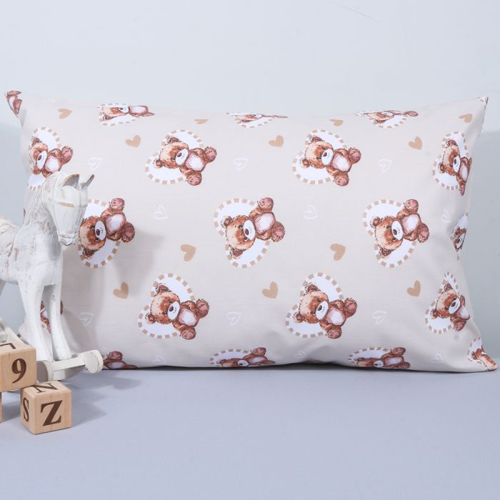 Medvilninis pagalvės užvalkalas Teddy Love, 40x60 cm||TavoSapnas