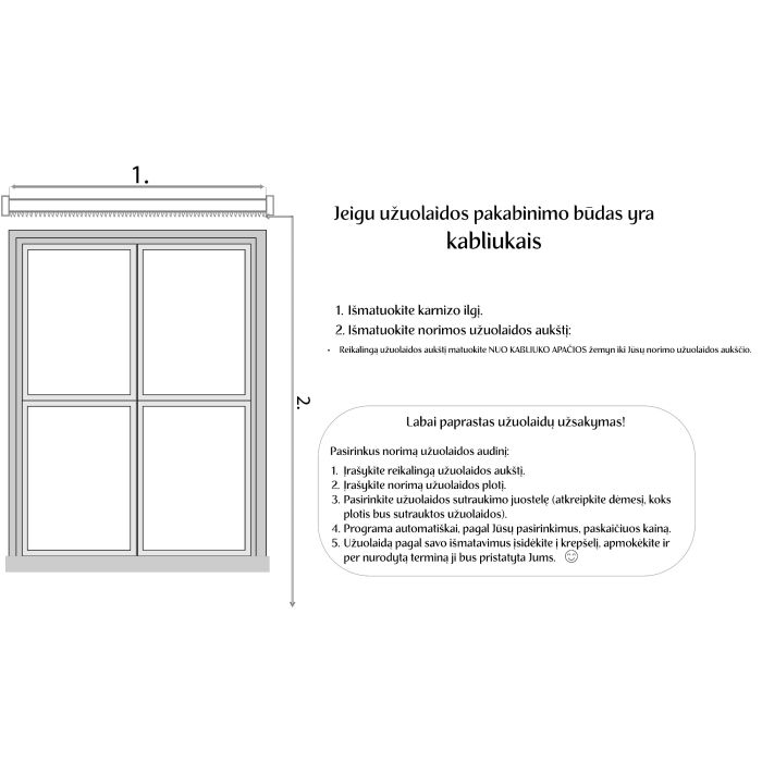 Matuojama naktinė užuolaida Blackout, likutis 0.45x2.70m||TavoSapnas