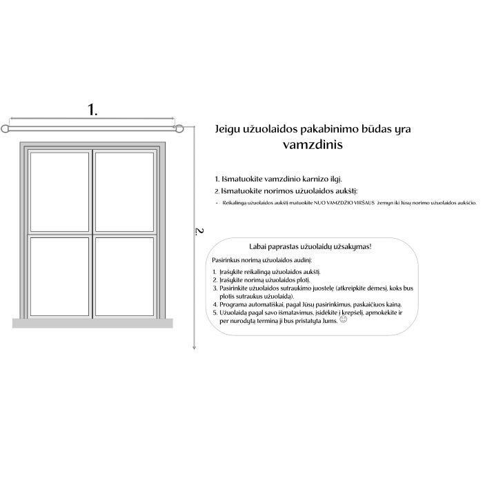 Matuojama naktinė užuolaida Blackout, likutis 0.45x2.70m||TavoSapnas