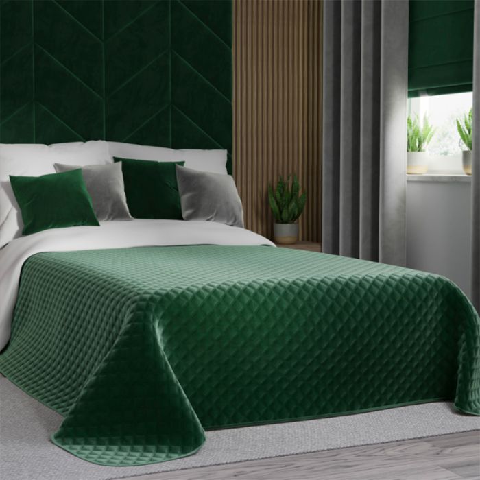 Veliūrinė lovatiesė Emerald, 220x240 cm||TavoSapnas