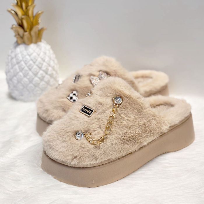 Moteriškos šlepetės su kailiuku Cool Style, 36 dydis||TavoSapnas