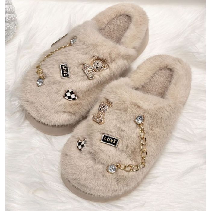 Moteriškos šlepetės su kailiuku Cool Style, 36 dydis||TavoSapnas