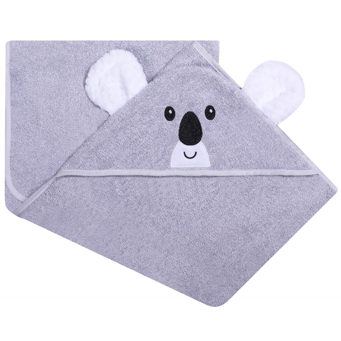 Bamboo rankšluostis su gobtuvu Pilkoji koala, 100x100 cm||TavoSapnas