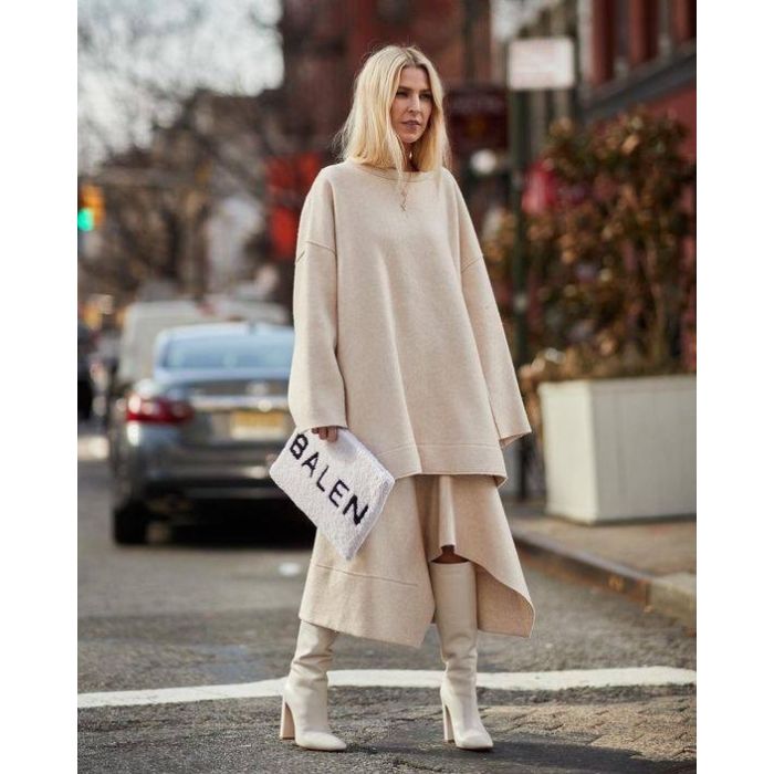 Šiltas megztas audinys Dramblio kaulo melanžas, likutis 0.25x1.45m||TavoSapnas