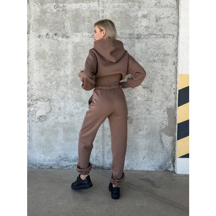 Trikotažas su pūkeliu pilkai kakavinis, 1.30x1.20m||TavoSapnas