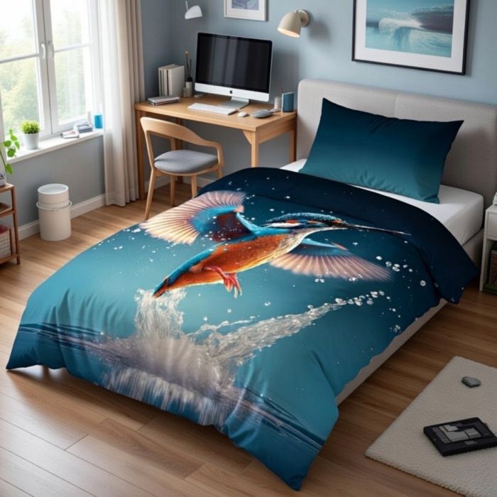 Skaitmeninio spausdinimo patalynės komplektas Bird, 135x200, 80x80 cm||TavoSapnas